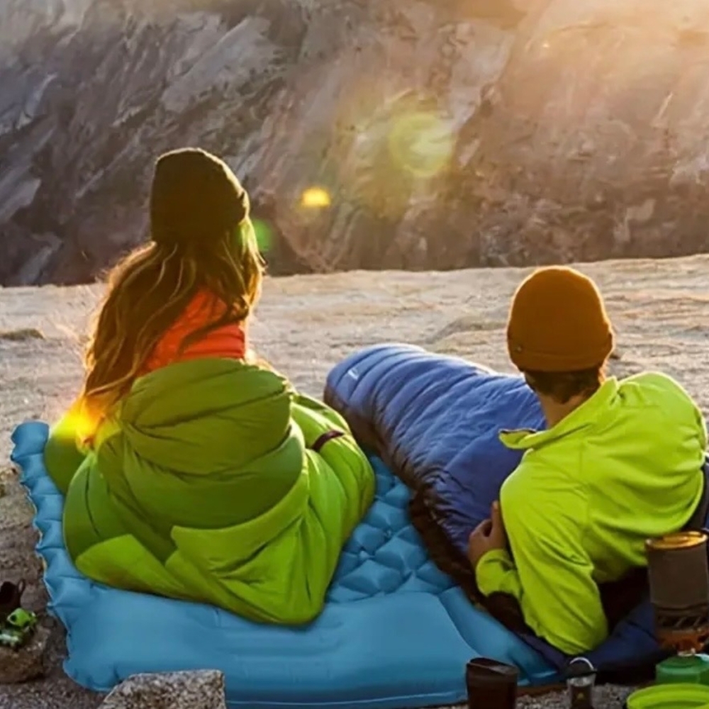 Green and Blue Sleeping Bags